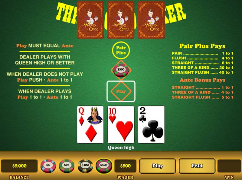 Three card poker Bahtbet88